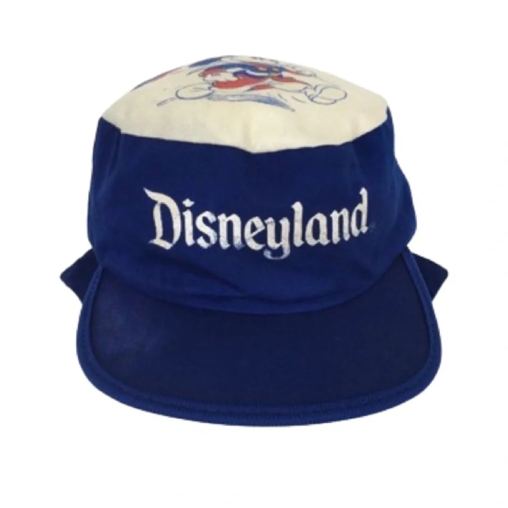Vintage Walt Disney Productions Disneyland Hat Painters Neck Flap Mickey Mouse